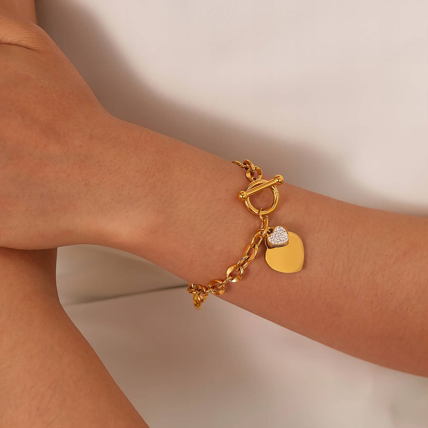 Hearts Bracelet, Stainless Steel