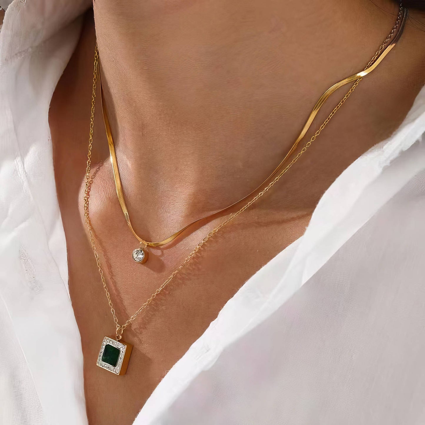 Necklace, 18K Gold Plated Steel