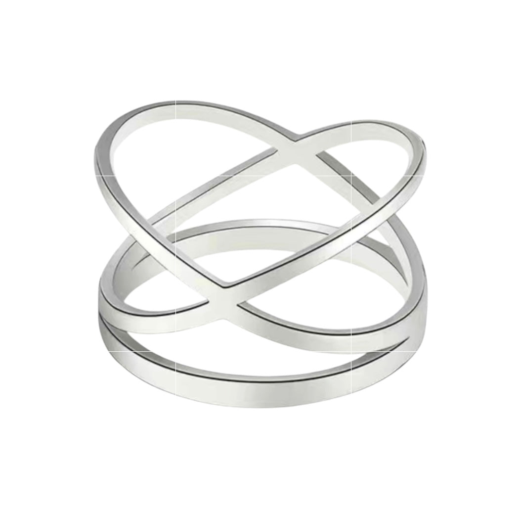 Stainless Steel Cross Hollow Ring