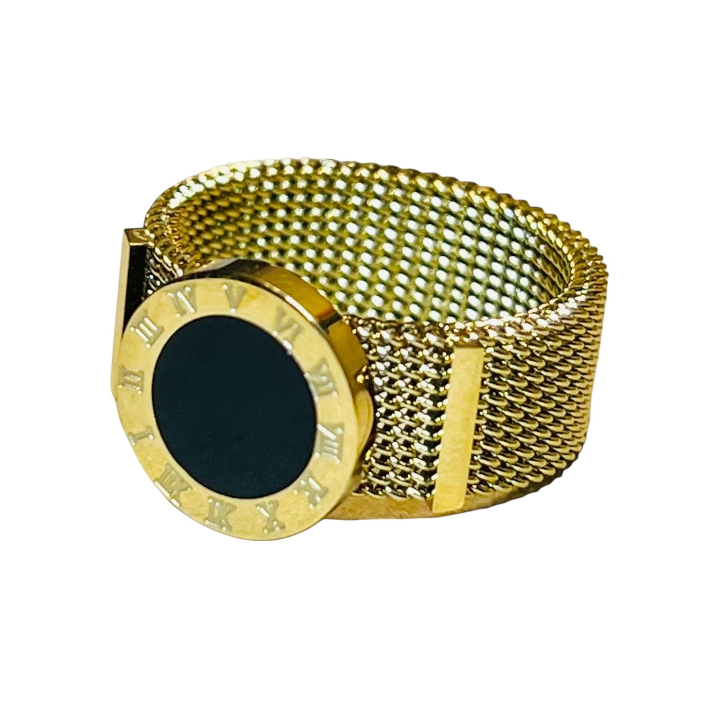 Gold/Black Circle Stainless Steel Ring