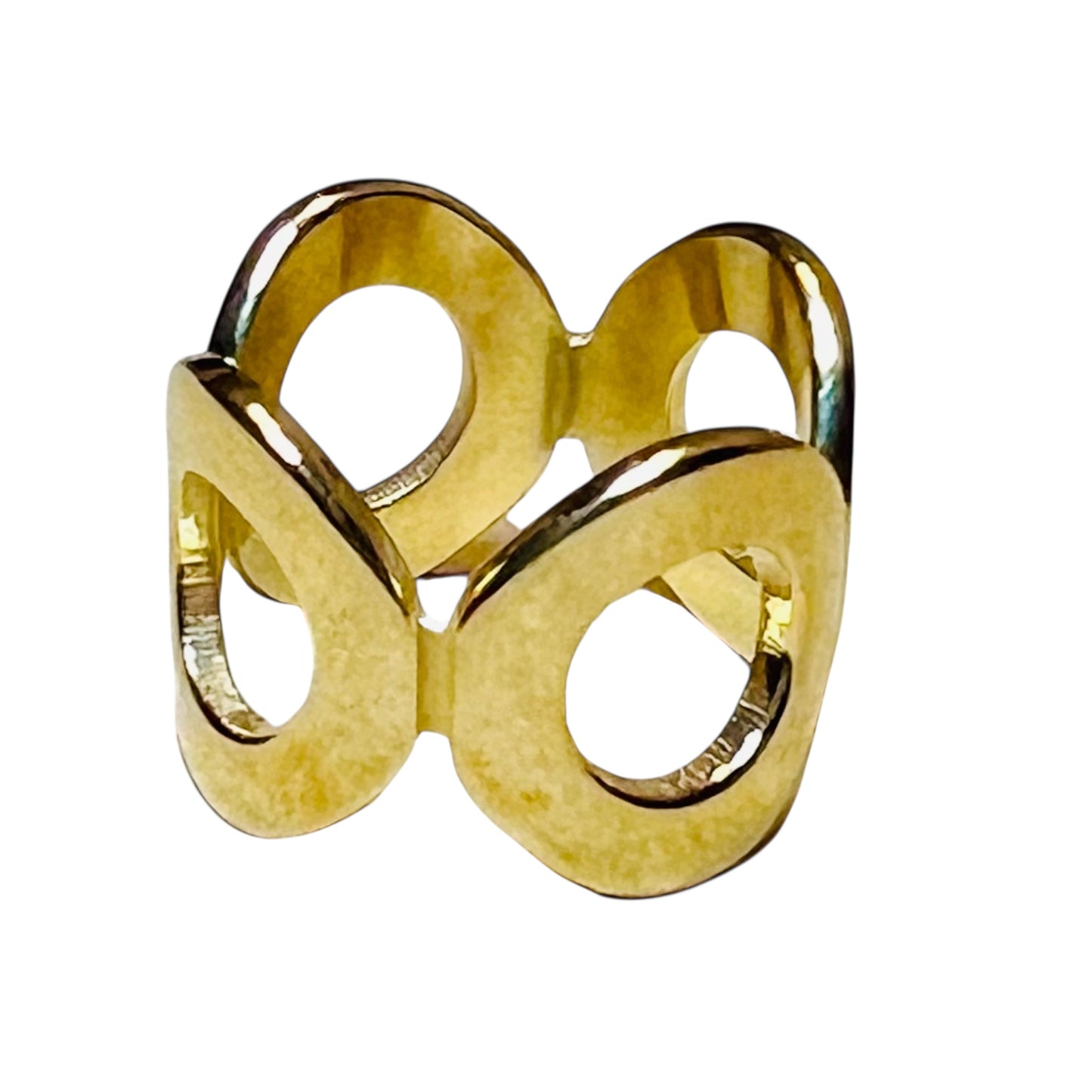 Four Circle Gold Stainless Steel Ring