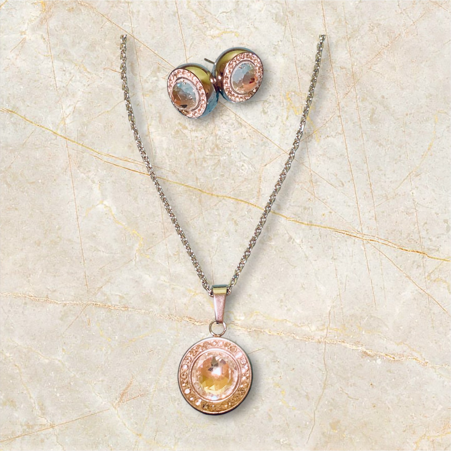 Gold Stainless Steel Necklace Set
