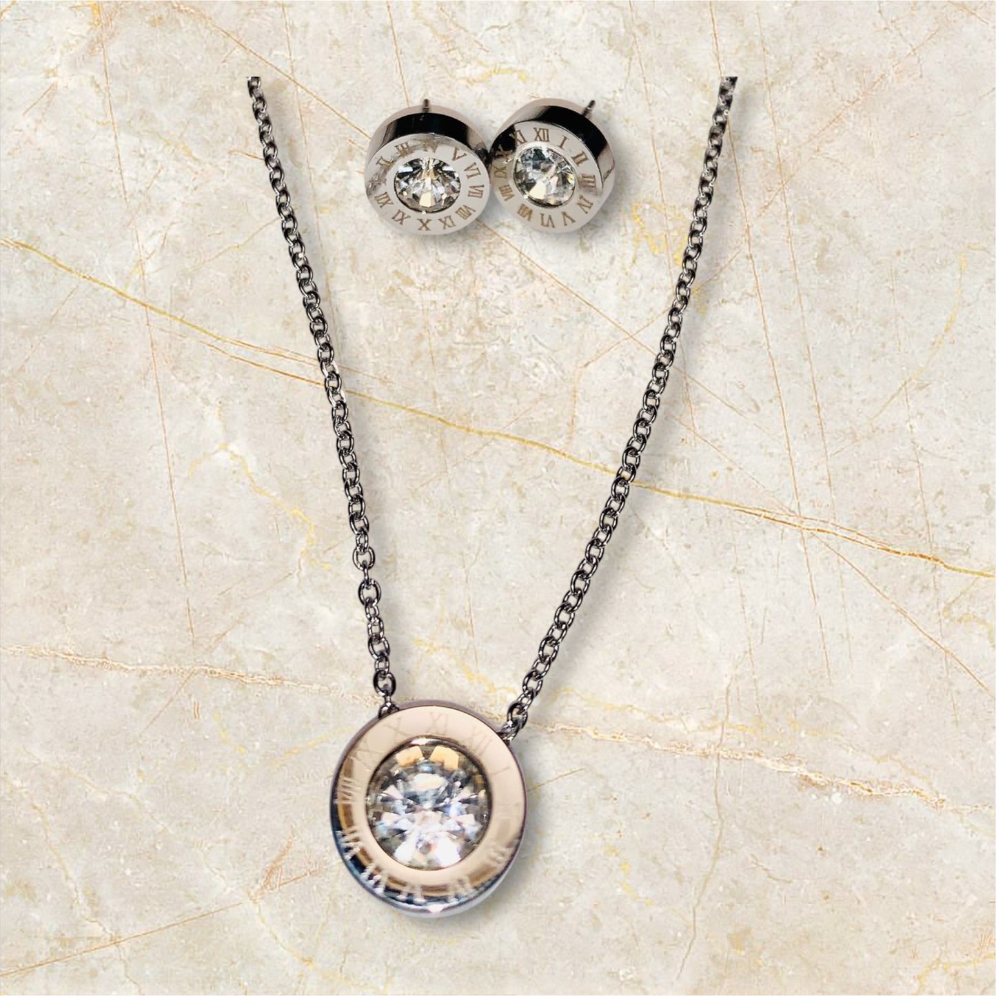 Stainless Steel Cubic Zirconia Necklace