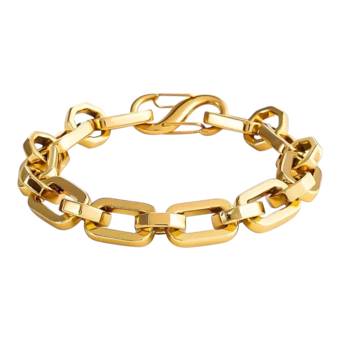 Stainless Steel Cuban Link Gold Bracelet