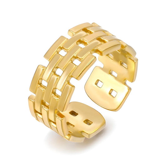Ring, 18K Gold Plated Steel