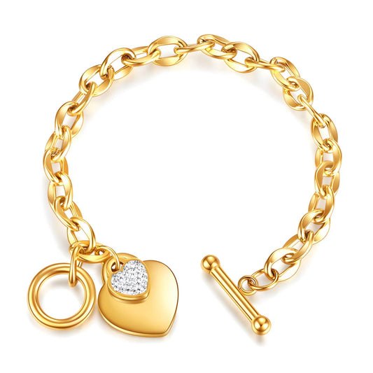 Hearts Bracelet, Stainless Steel