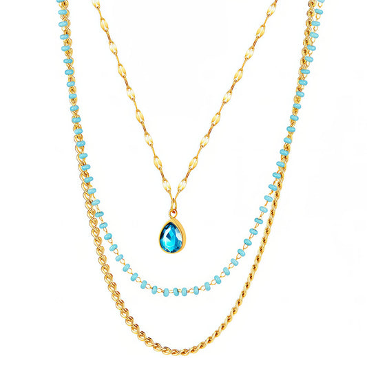 Necklace, 18K Gold Plated Steel