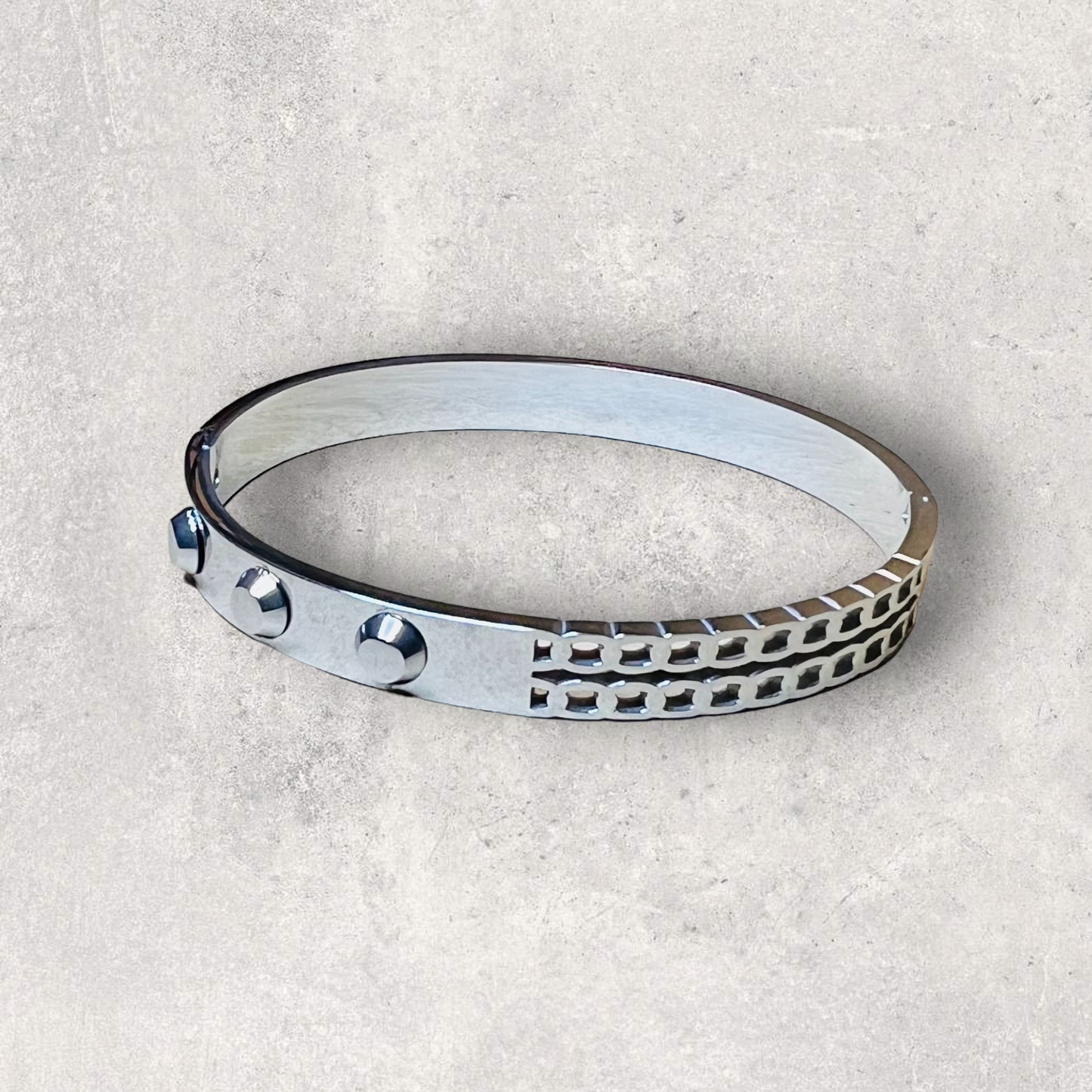 Silver Stainless Steel Bangle