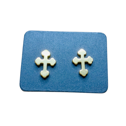 Stainless Steel Cross Stud Earrings