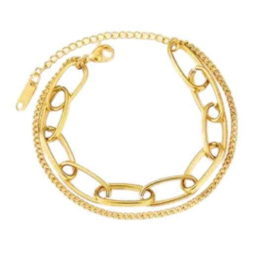Double Layer Chain Stainless Steel Bracelet
