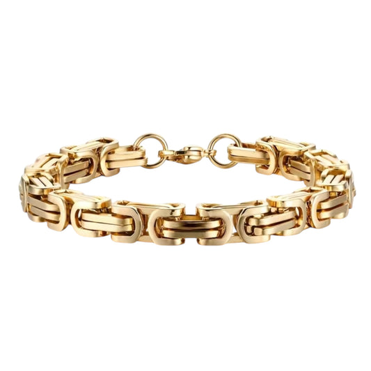 Men's Gold 8mm Stainless Steel Bracelet