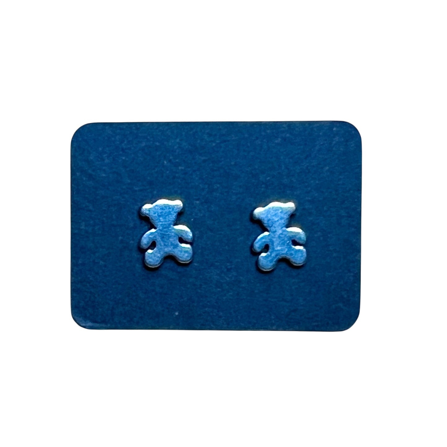 Stainless Steel Teddy Bear Stud Earrings