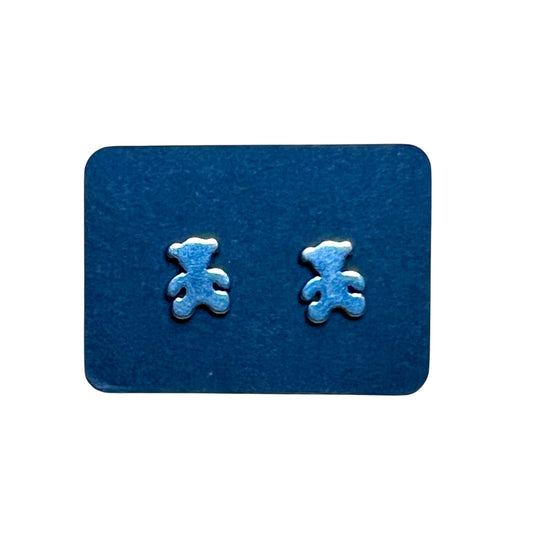 Stainless Steel Teddy Bear Stud Earrings