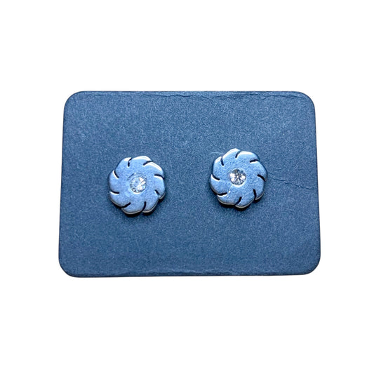Stainless Steel Flower Stud Earrings
