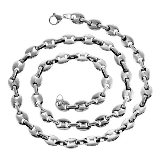 Stainless Steel Coffee Bean Men's Necklace