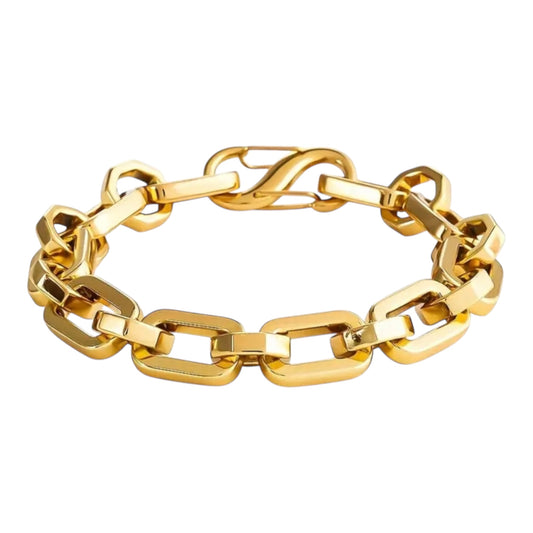 Stainless Steel Cuban Link Gold Bracelet
